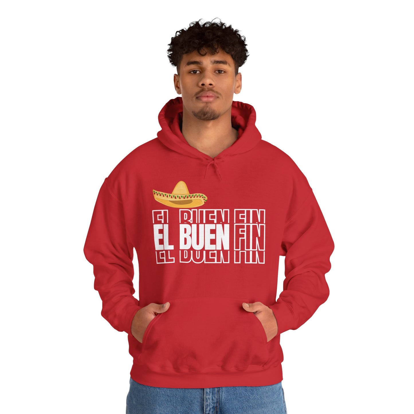 El Buen Fin Shadow Typography Hoodie - 3D Graphic Fleece