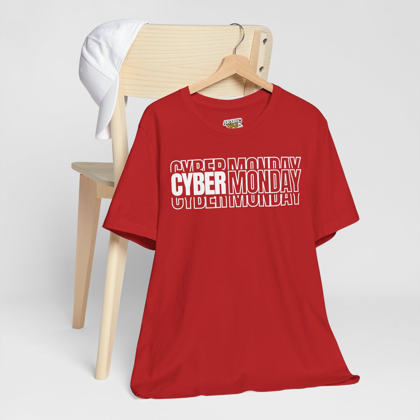 Cyber Monday Shadow Typography T-Shirt - 3D Graphic Unisex Tee