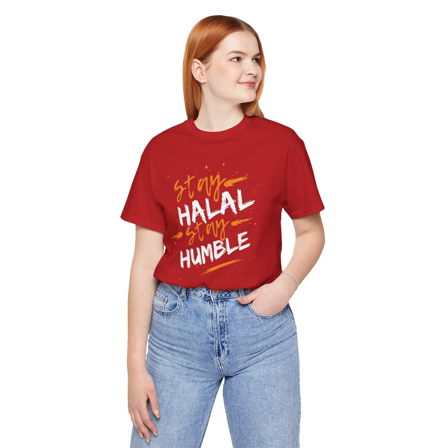 Stay Halal Stay Humble Typographic Tee T-Shirt - Cozy Soft Cotton Unisex Statement Tee