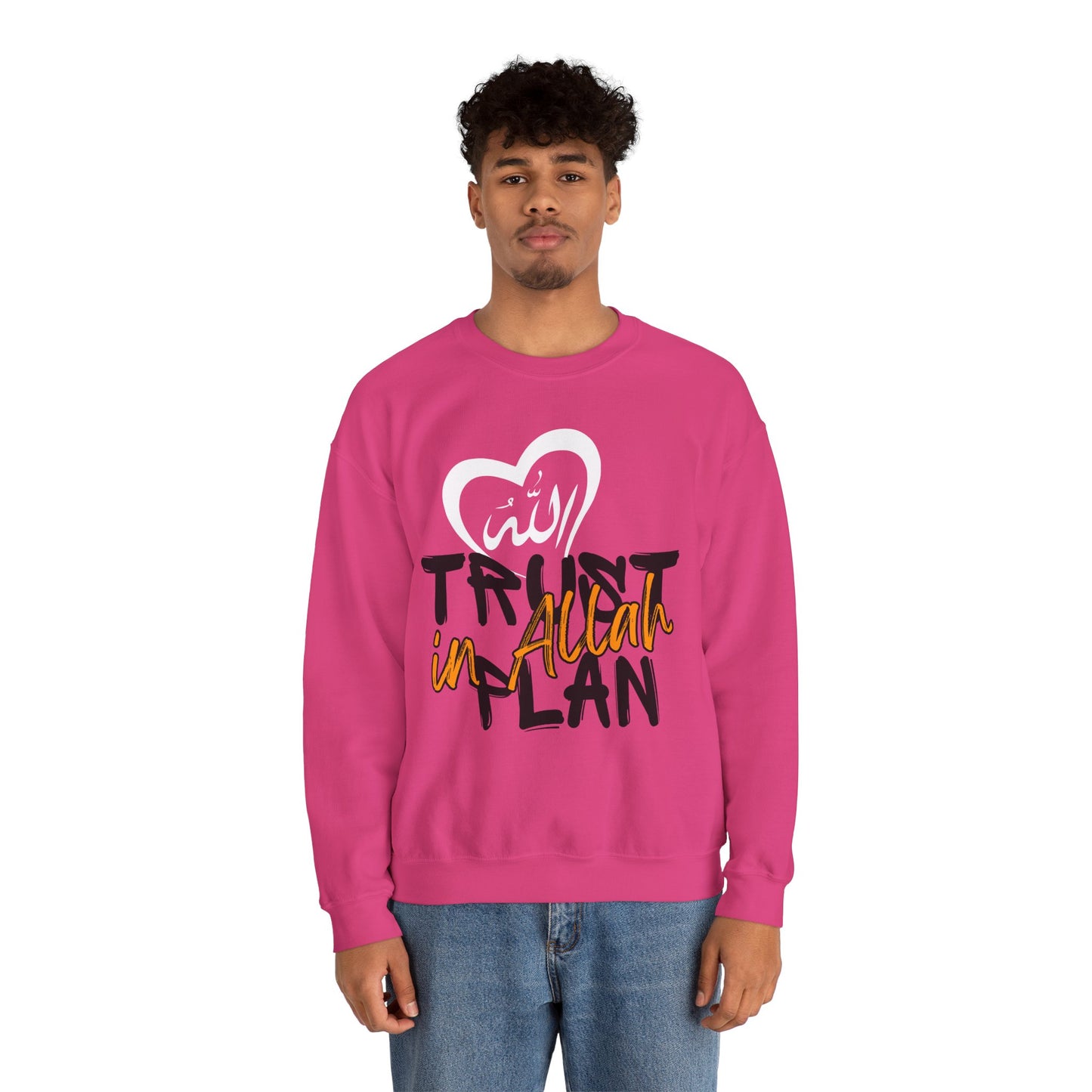 Trust in Allah's Plan Typographic Sweatshirt - Tawakkul Cozy Soft Cotton Unisex Sweatshirt