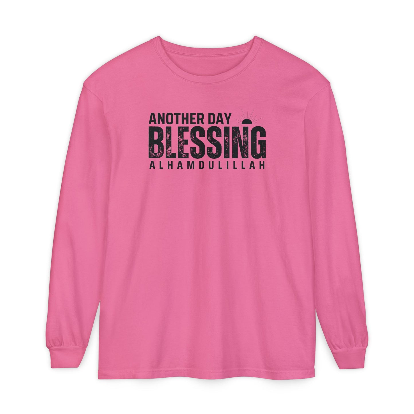 Another Day Another Blessing Alhamdulillah Graphic Long-Sleeve T-Shirt - Alhamdulillah Typography Islamic Unisex Tee