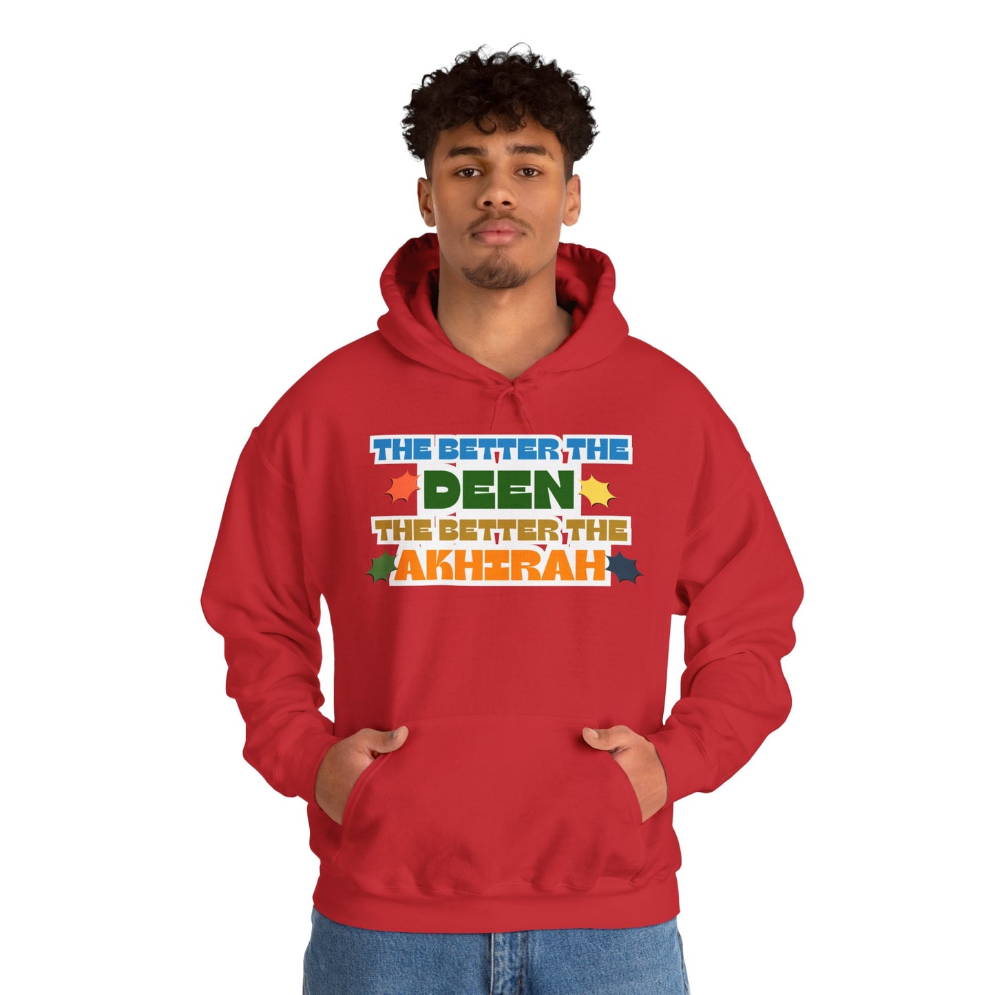 The Better Deen Akhirah Typographic Hoodie - Cozy Soft Cotton Unisex Statement Hoodie