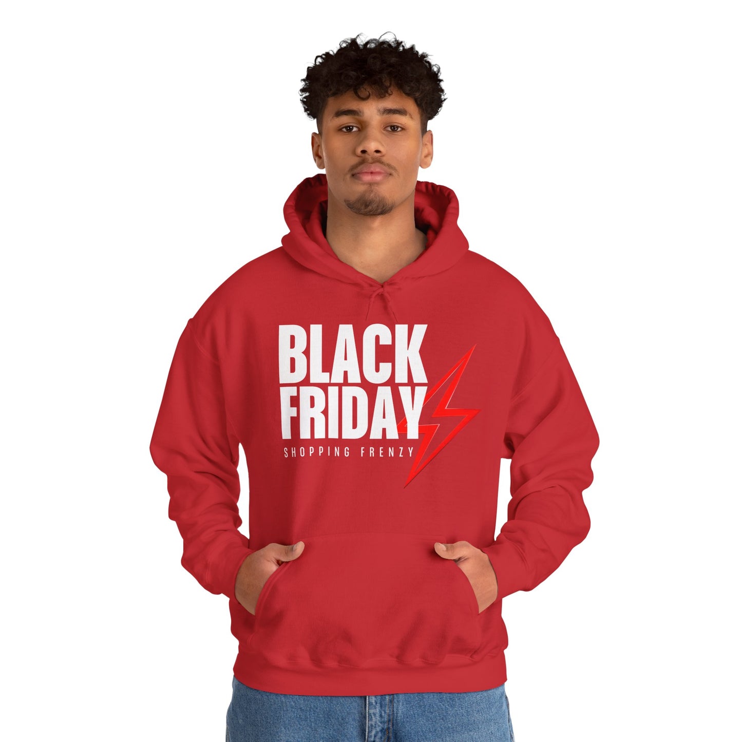 Black Friday Shopping Frenzy Hoodie - Lightning Graphic Fleece