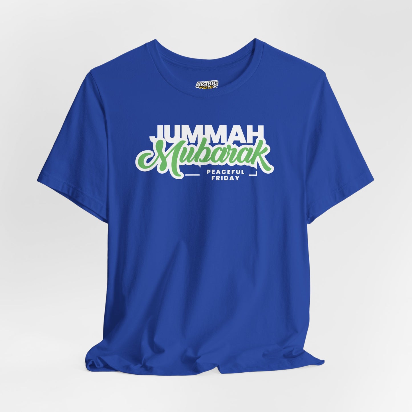 Jummah Mubarak Graphic Tee T-Shirt - Peaceful Friday Typography Islamic Unisex Tee