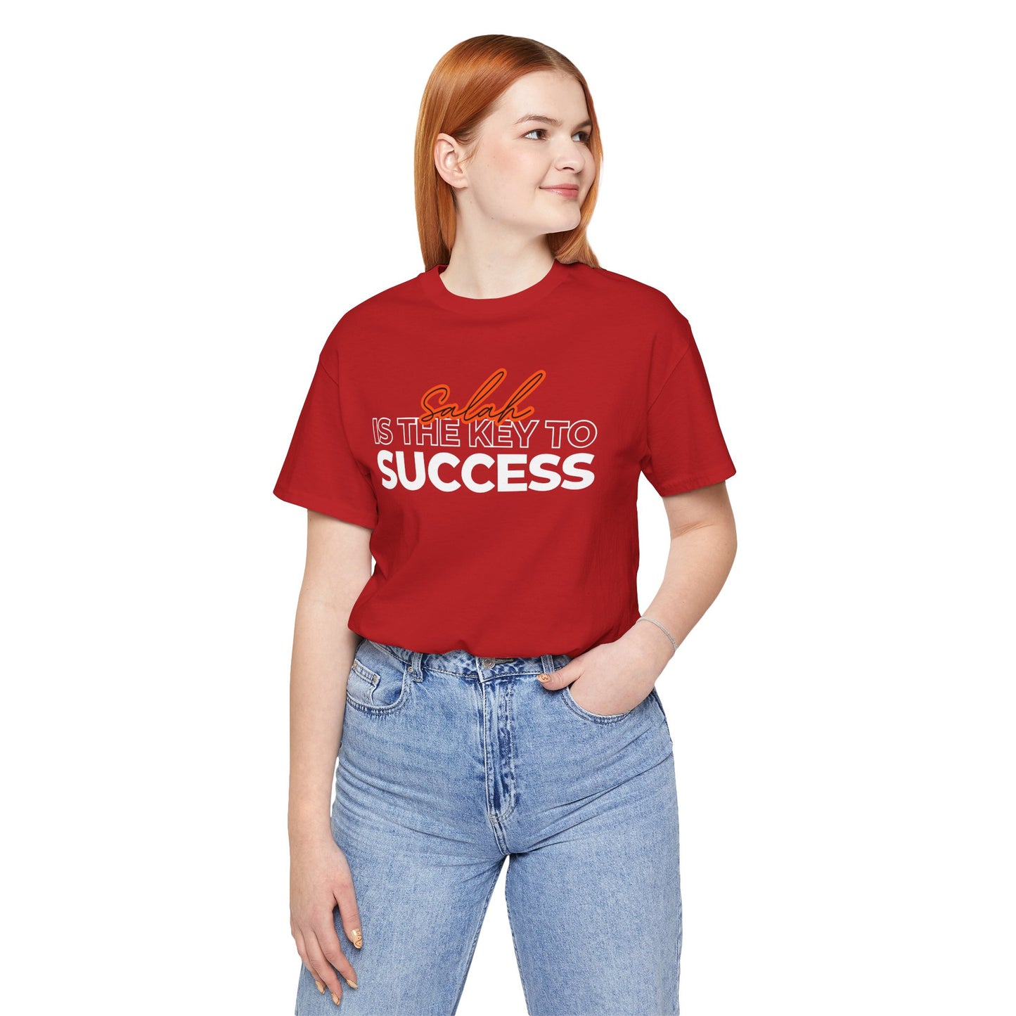Salah is the Key to Success Typographic Tee T-Shirt - Cozy Soft Cotton Unisex Statement Tee