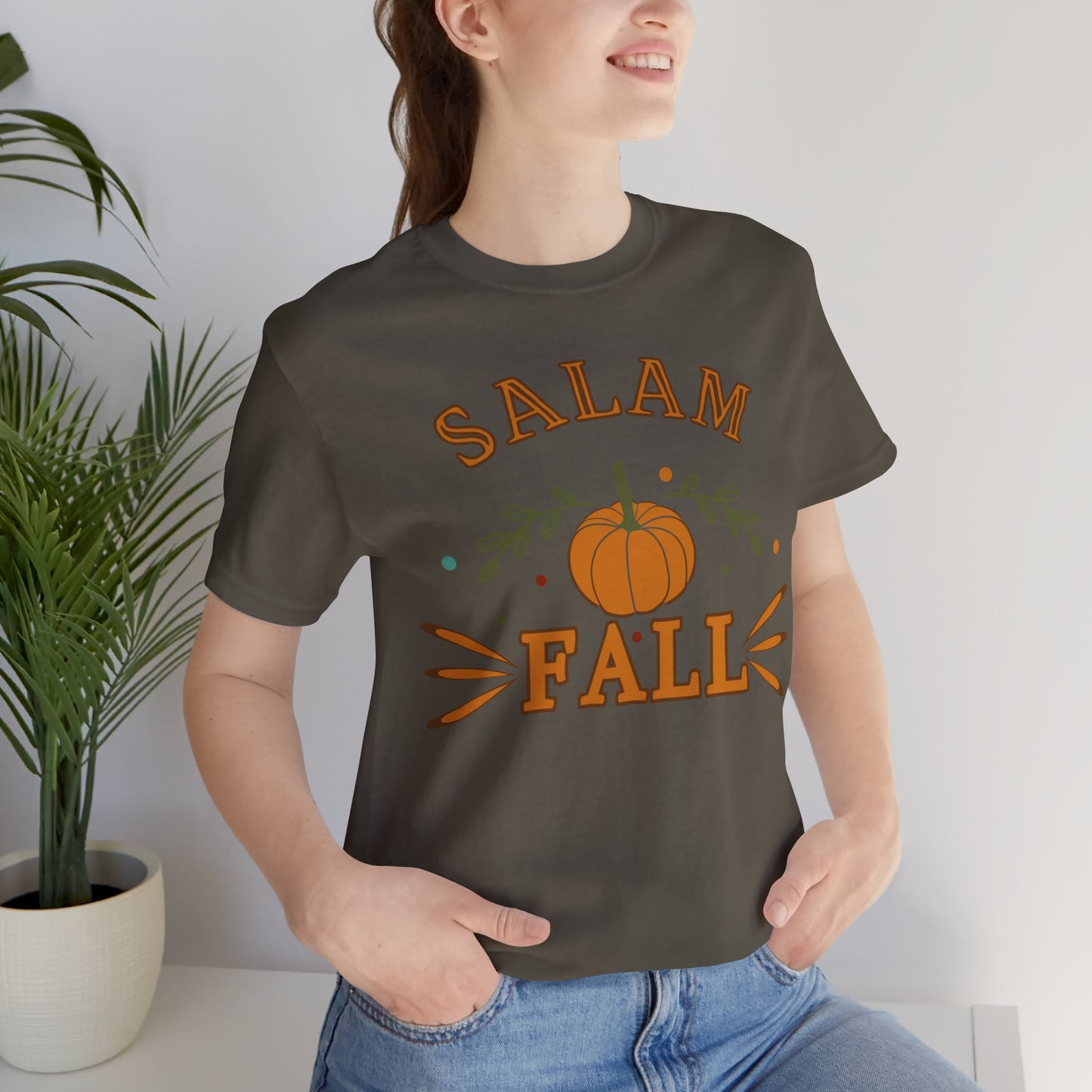 Salam Fall Pumpkin Graphic Tee T-Shirt - Cozy Autumn Pumpkin Graphic Unisex Tee