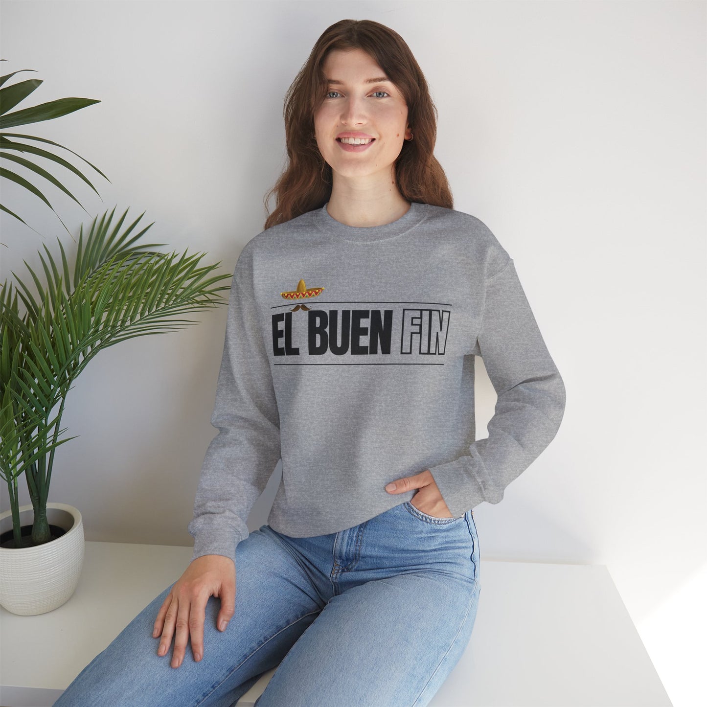 El Buen Fin Mustache Graphic Sweatshirt - Premium Unisex Crewneck