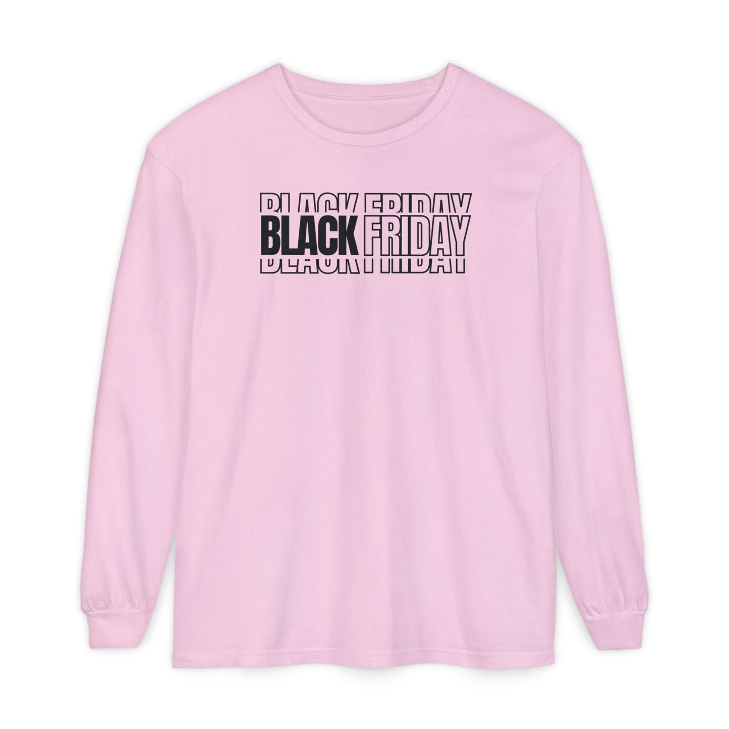 Black Friday Shadow Typography Long Sleeve - 3D Graphic Tee