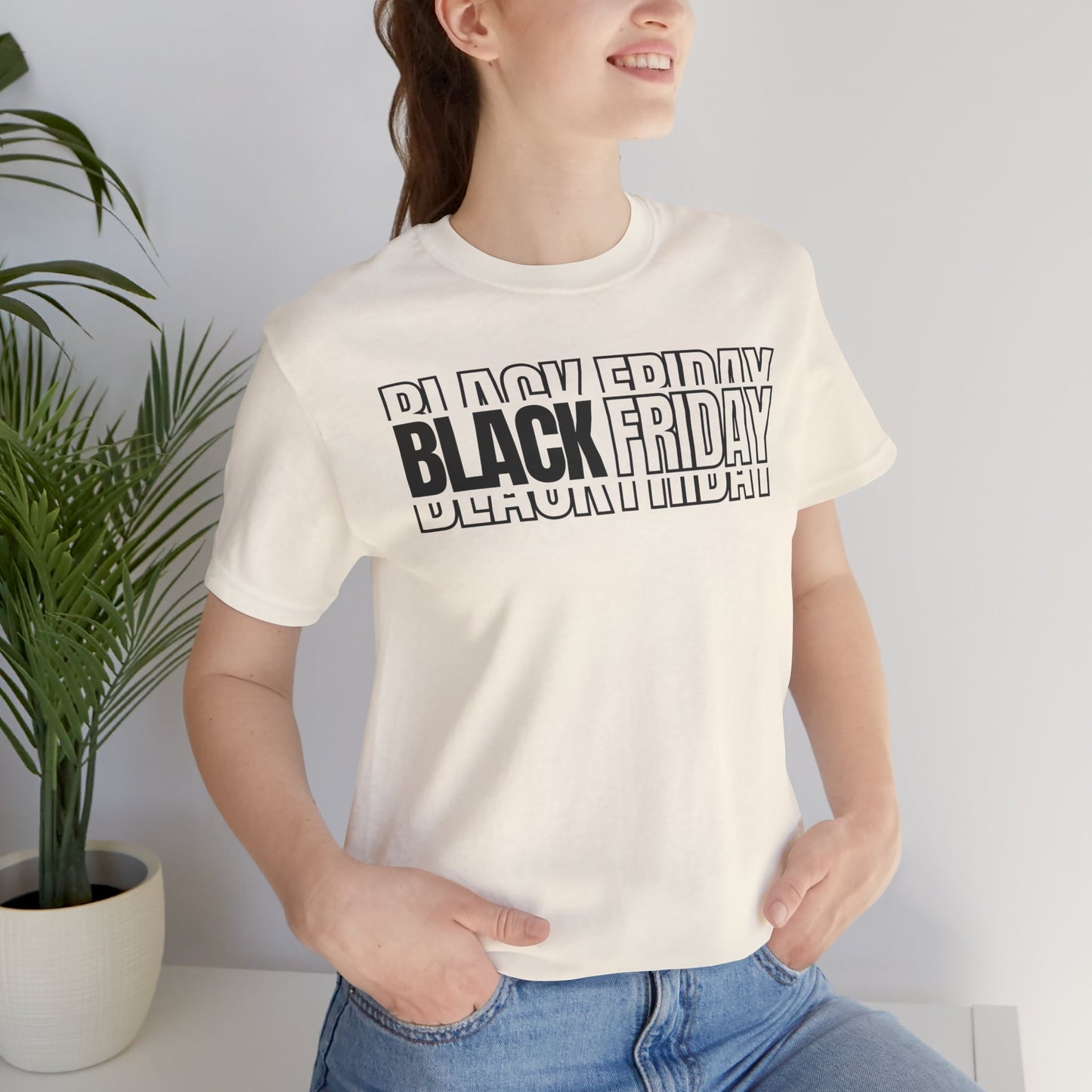 Black Friday Shadow Typography T-Shirt - 3D Graphic Unisex Tee
