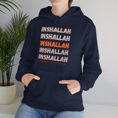 Inshallah Comes True Typographic Hoodie - Cozy Soft Cotton Unisex Hoodie