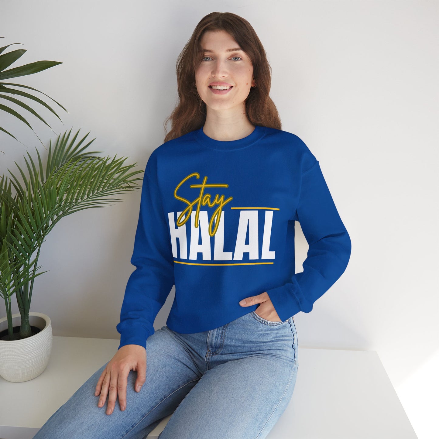Stay Halal Graphic Sweatshirt - Soft Cozy Stay Halal Graphic Unisex Sweatshirt