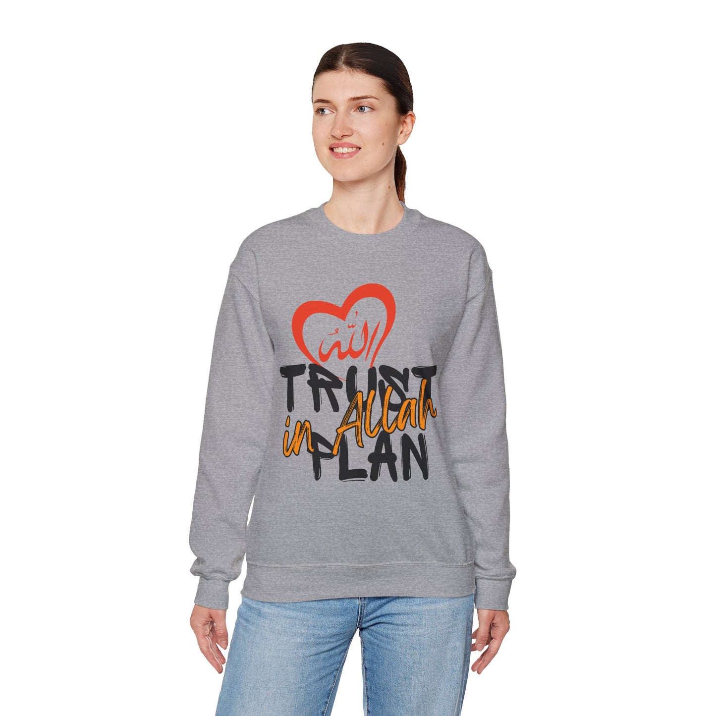 Trust in Allah's Plan Typographic Sweatshirt - Tawakkul Cozy Soft Cotton Unisex Sweatshirt