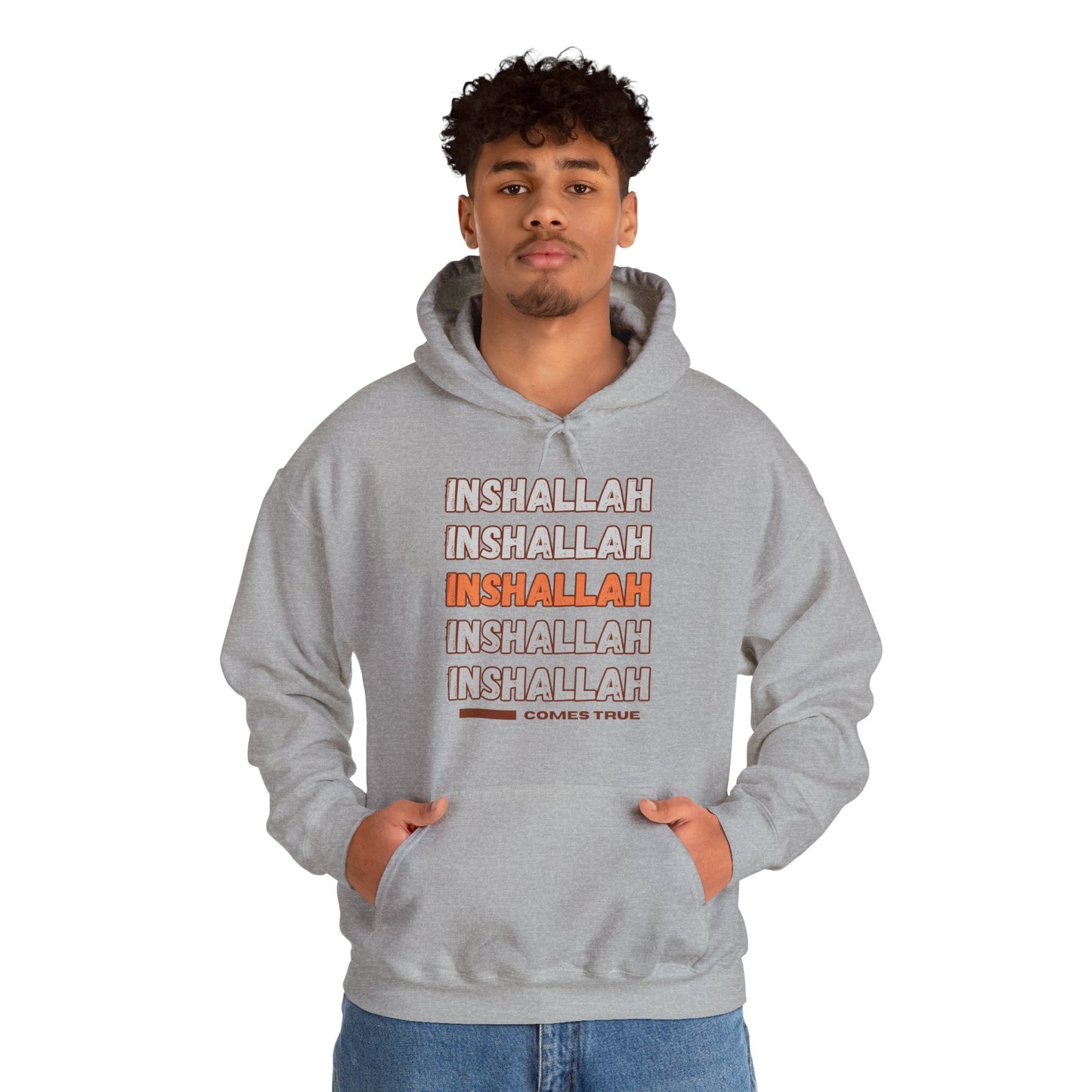 Inshallah Comes True Typographic Hoodie - Cozy Soft Cotton Unisex Hoodie
