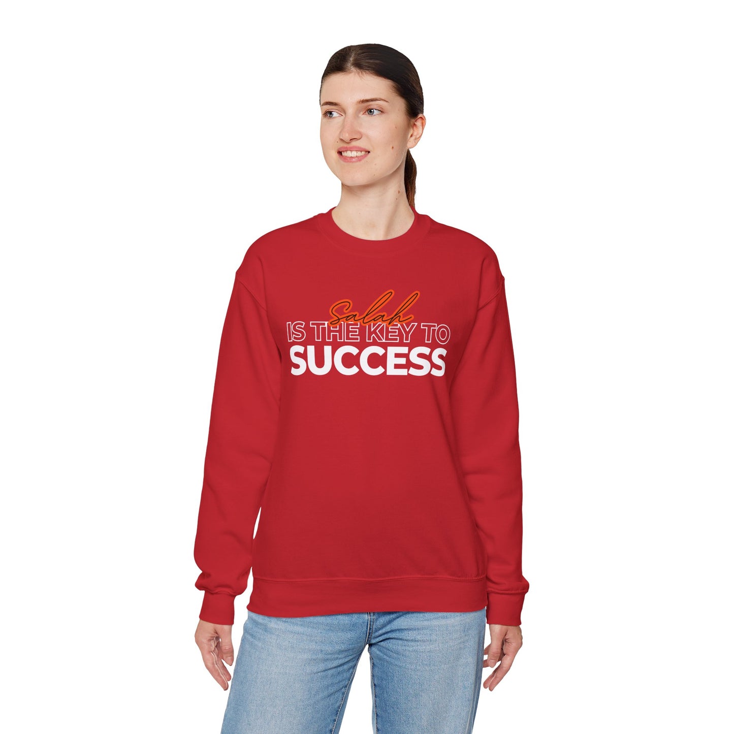 Salah is the Key to Success Typographic Sweatshirt - Cozy Soft Cotton Unisex Statement Sweatshirt