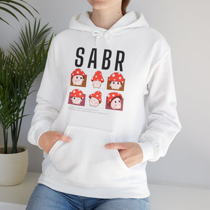 Sabr Typographic Hoodie - Cute Mushroom Cozy Soft Cotton Unisex Statement Hoodie