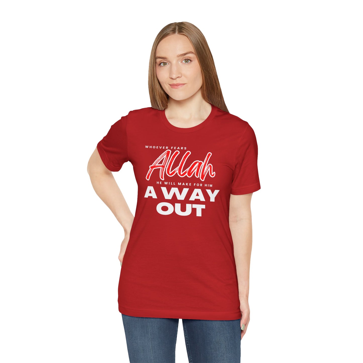 Fear Allah Way Typographic Tee T-Shirt - Cozy Soft Cotton Unisex Statement Tee