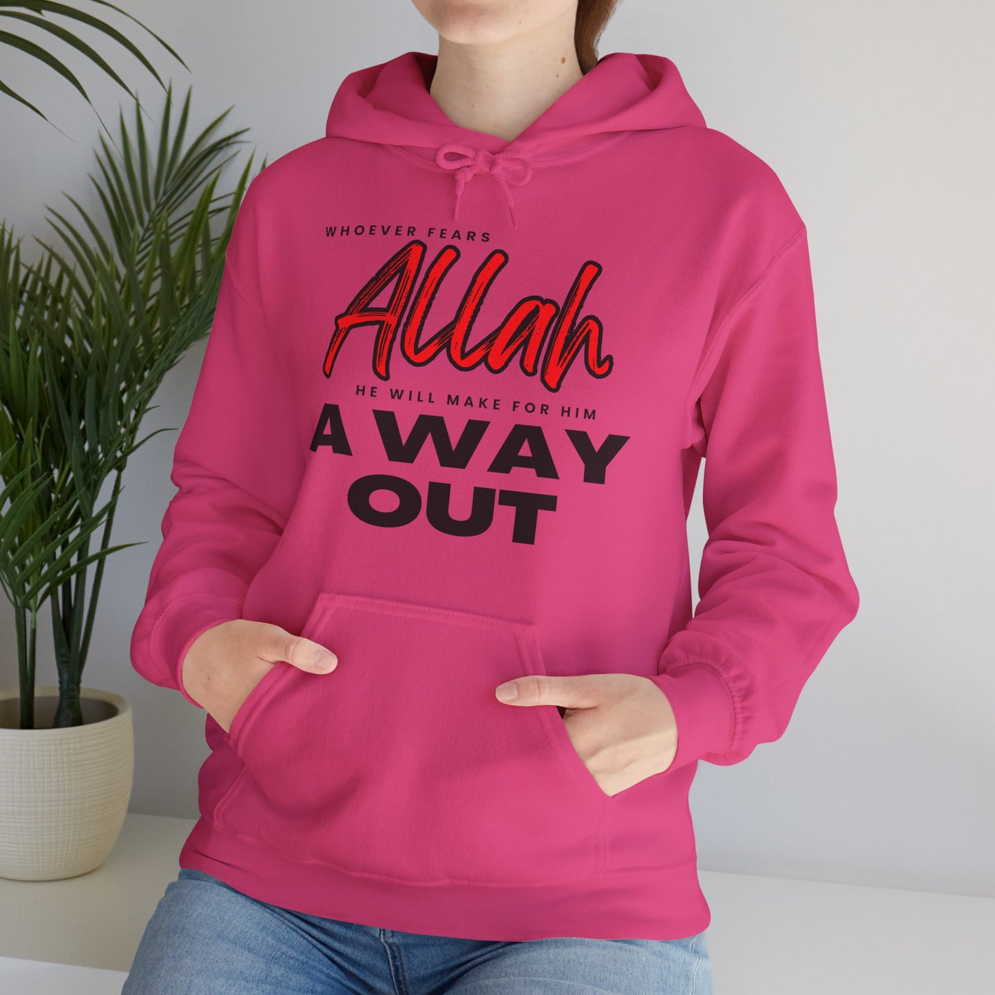 Fear Allah Way Typographic Hoodie - Cozy Soft Cotton Unisex Statement Hoodie