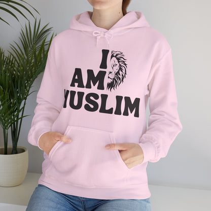 I Am Muslim Typographic Hoodie - Lion Cozy Soft Cotton Hoodie