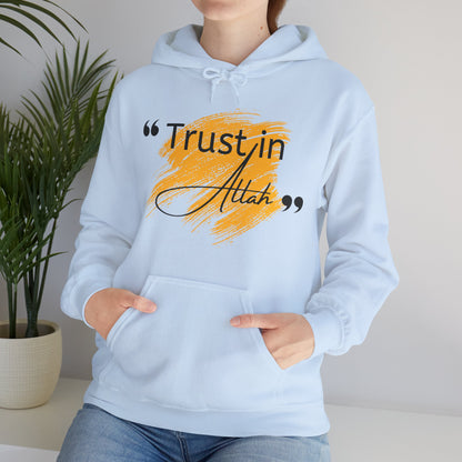 Trust in Allah Graphic Tee Hoodie - Trust in Allah Typography Islamic Unisex Hoodie