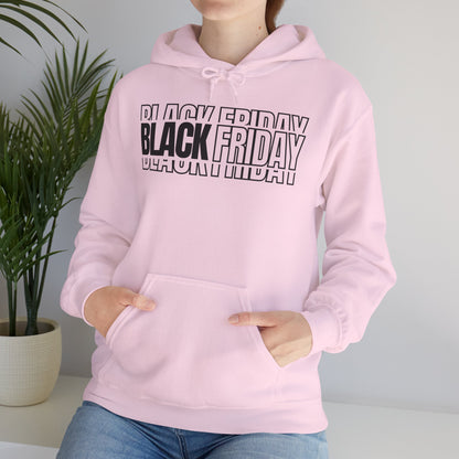 Black Friday Shadow Typography Hoodie - 3D Graphic Fleece