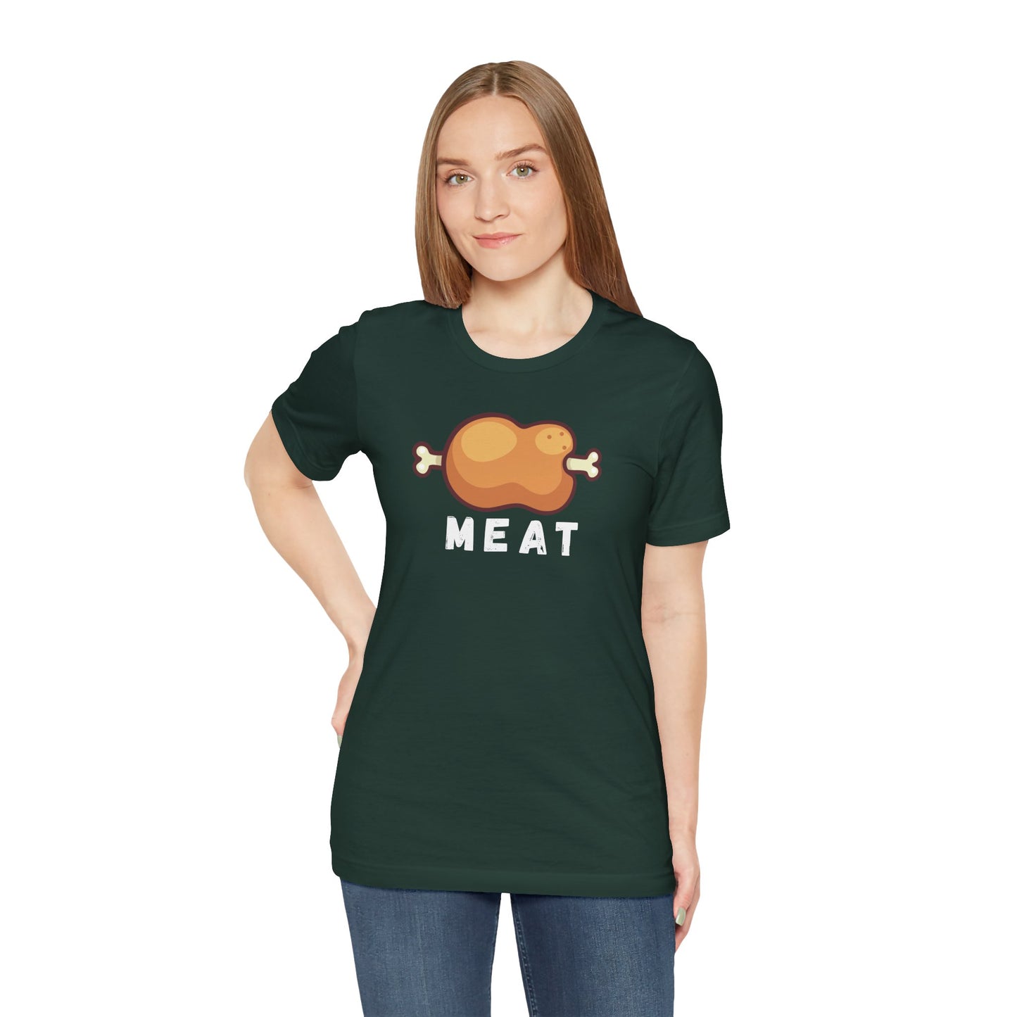 Cartoon MEAT Graphic Tee T-Shirt - Cozy Soft Cotton Unisex Graphic Tee