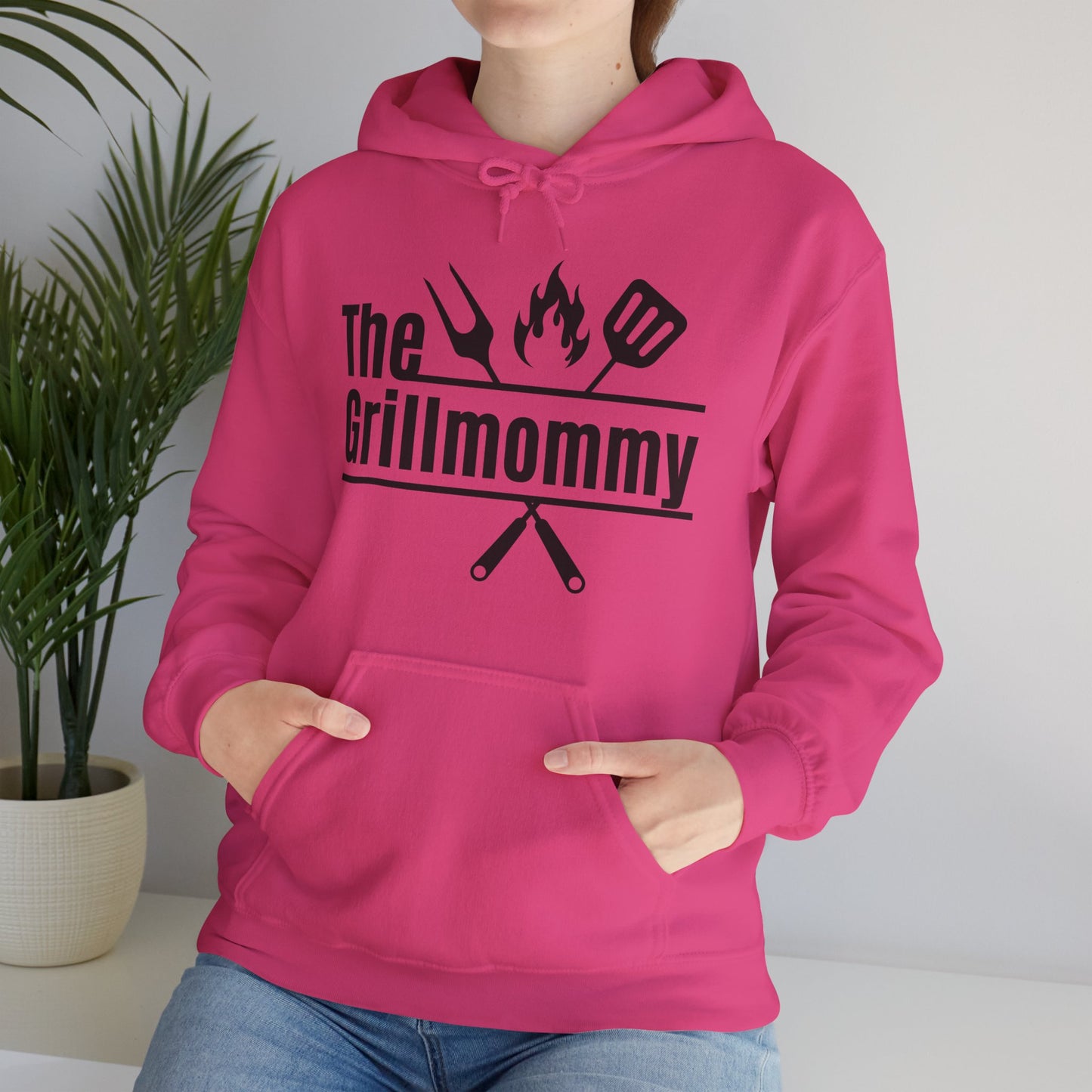 The Grillmommy Typography Hoodie - Cozy Soft Cotton Unisex BBQ Graphic Hoodie