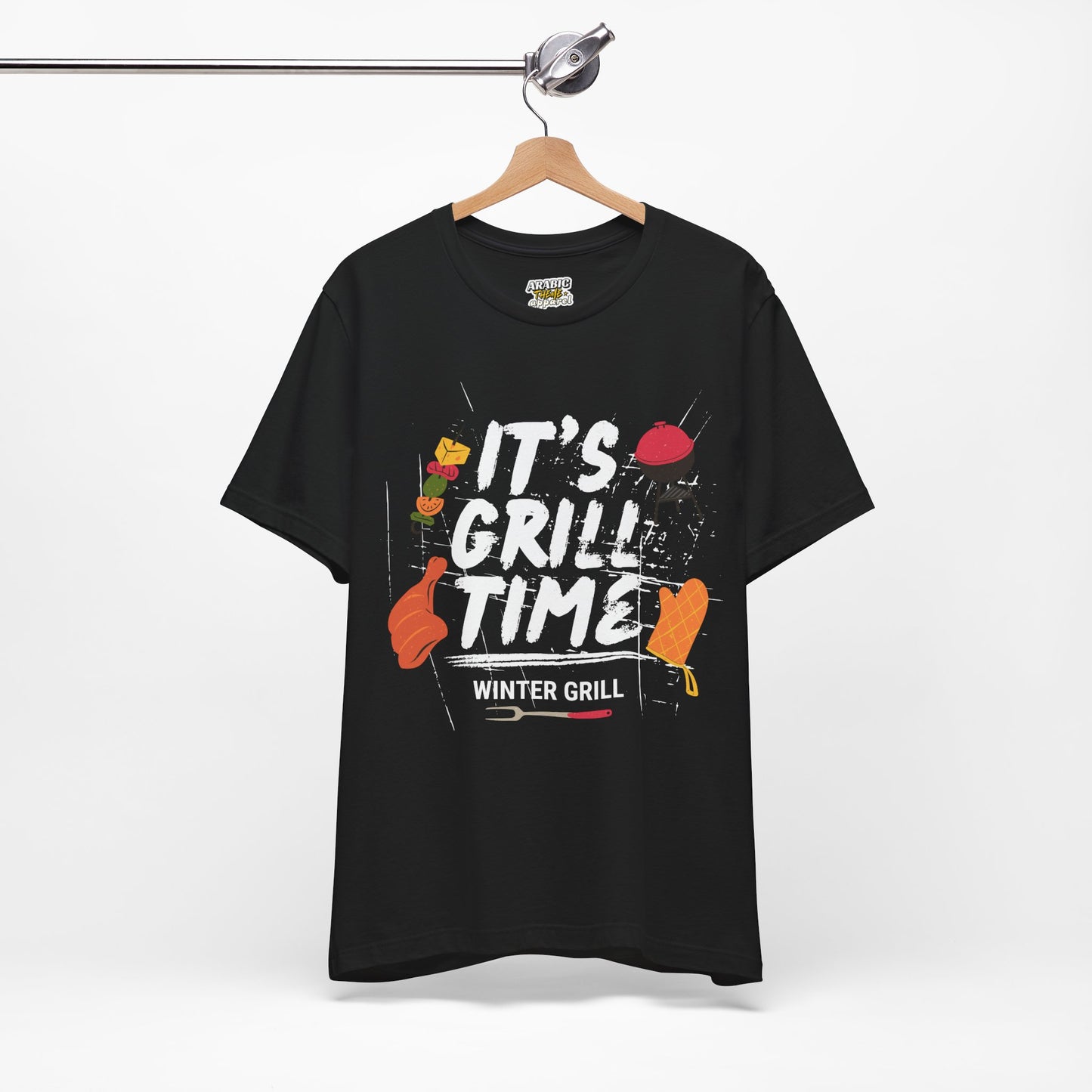 Winter Grill Typography Tee T-Shirt - Cozy Soft Cotton Unisex BBQ Graphic Tee