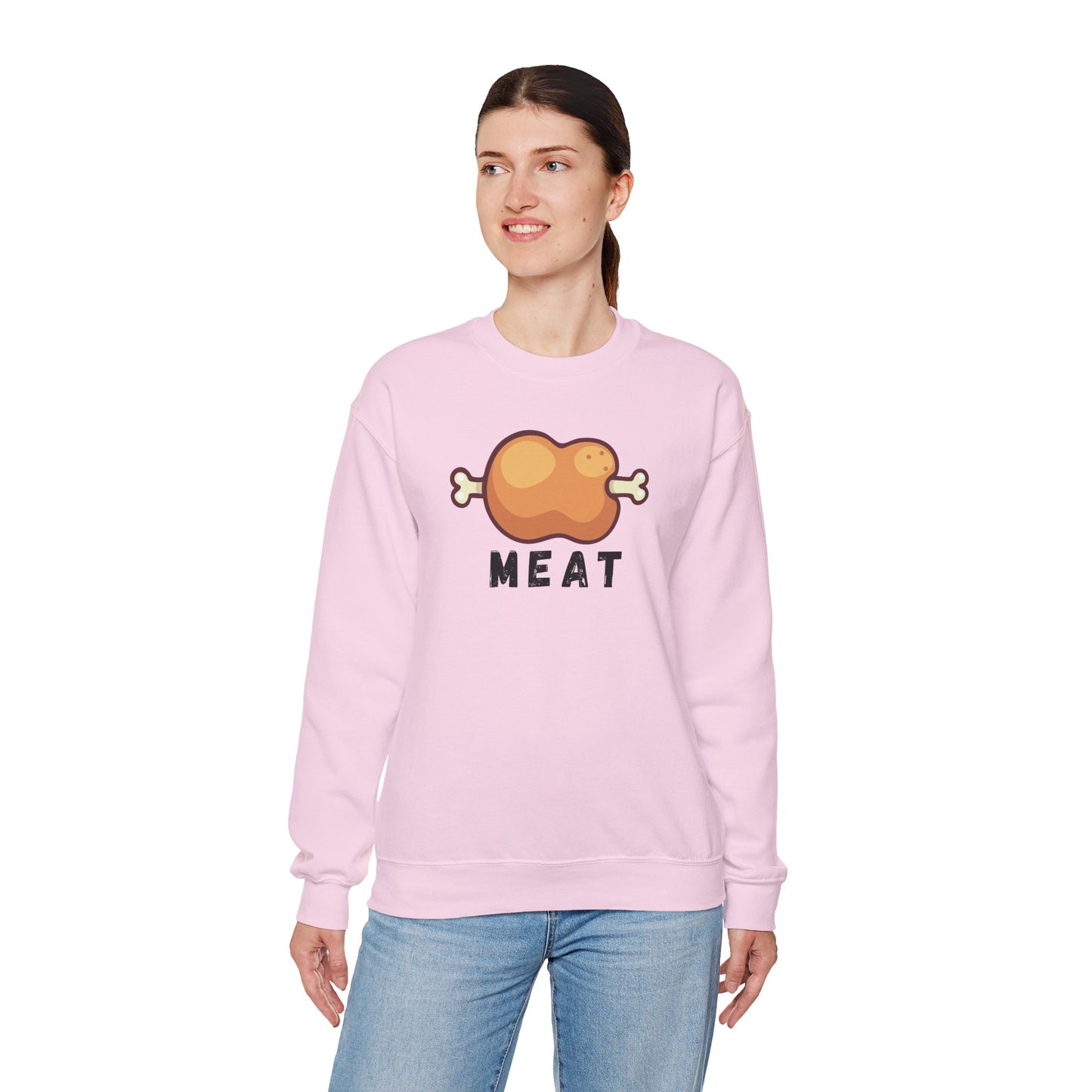 Cartoon MEAT Graphic Sweatshirt - Cozy Soft Cotton Unisex Graphic Sweatshirt