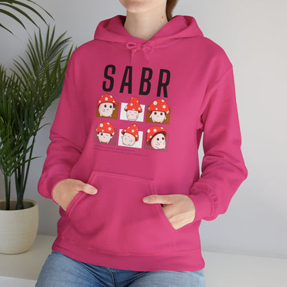 Sabr Typographic Hoodie - Cute Mushroom Cozy Soft Cotton Unisex Statement Hoodie
