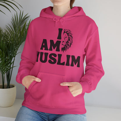 I Am Muslim Typographic Hoodie - Lion Cozy Soft Cotton Hoodie