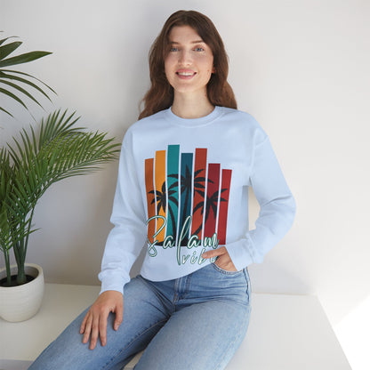 Salam Vibes Palm Tree Graphic Sweatshirt - Cozy Soft Cotton Graphic Unisex Sweatshirt