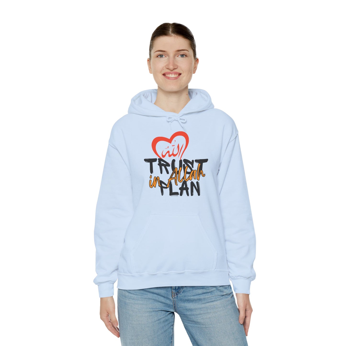 Trust in Allah's Plan Typographic Hoodie - Tawakkul Cozy Soft Cotton Unisex Hoodie