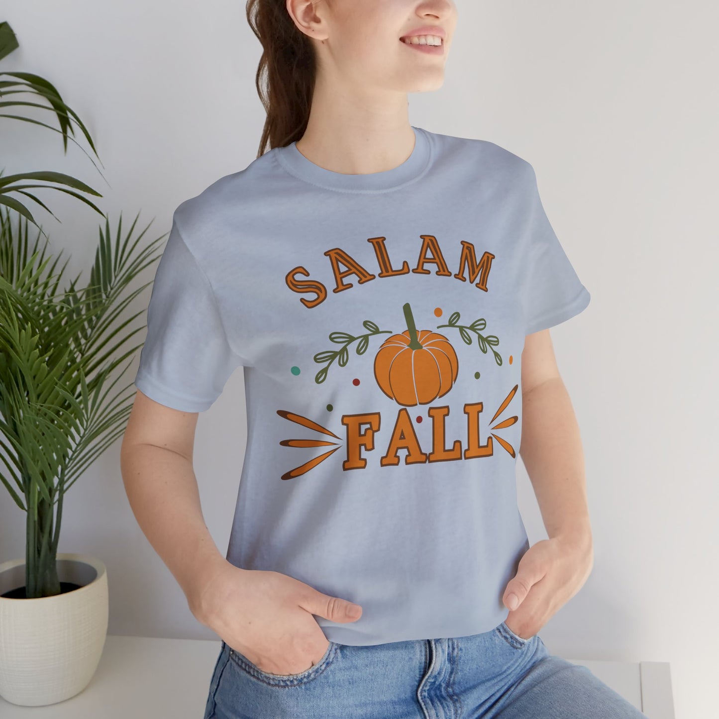 Salam Fall Pumpkin Graphic Tee T-Shirt - Cozy Autumn Pumpkin Graphic Unisex Tee
