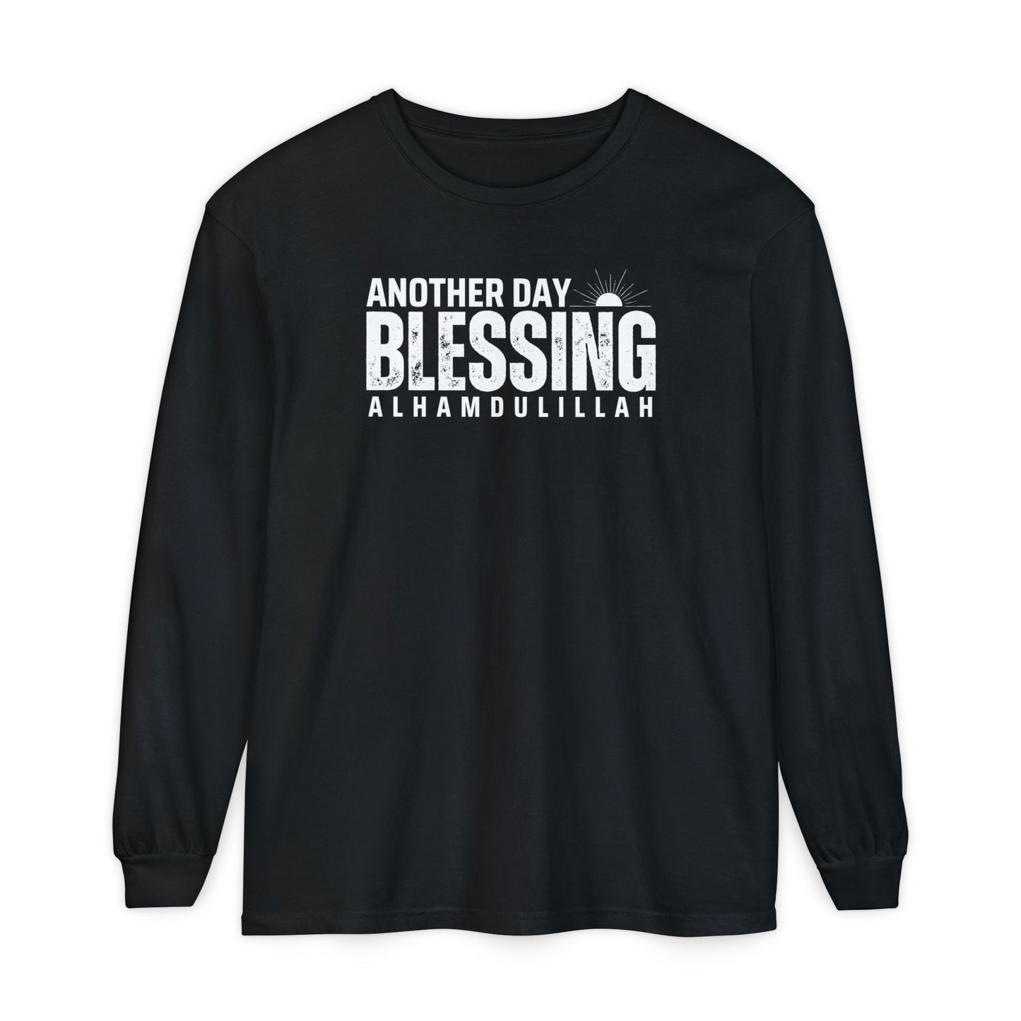 Another Day Another Blessing Alhamdulillah Graphic Long-Sleeve T-Shirt - Alhamdulillah Typography Islamic Unisex Tee