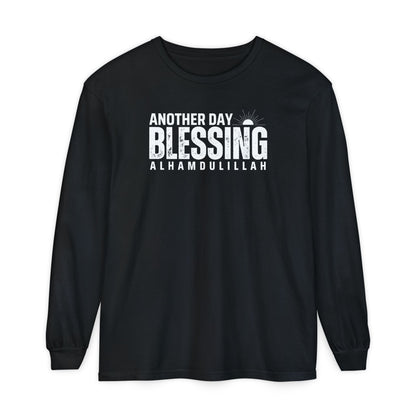Another Day Another Blessing Alhamdulillah Graphic Long-Sleeve T-Shirt - Alhamdulillah Typography Islamic Unisex Tee