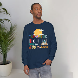 Tahajjud Recharge Iman Graphic Long-Sleeve Tee T-Shirt - Tahajjud Recharge Iman Typography Islamic Unisex Long-Sleeve Tee