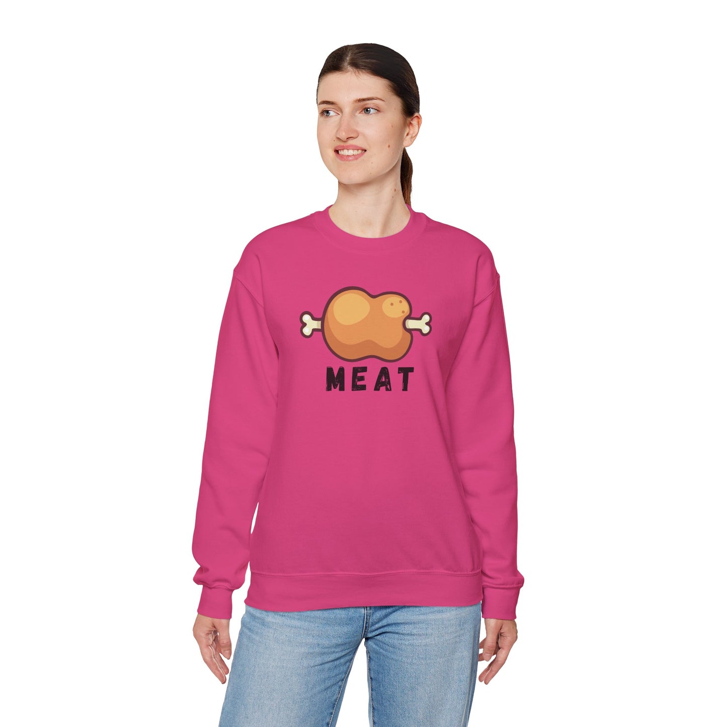Cartoon MEAT Graphic Sweatshirt - Cozy Soft Cotton Unisex Graphic Sweatshirt