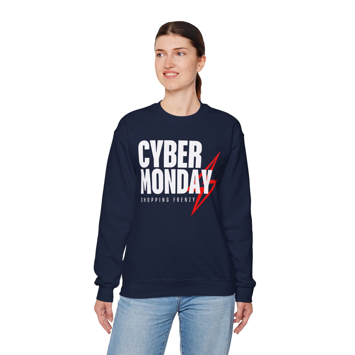 Cyber Monday Shopping Frenzy Sweatshirt - Lightning Graphic Crewneck