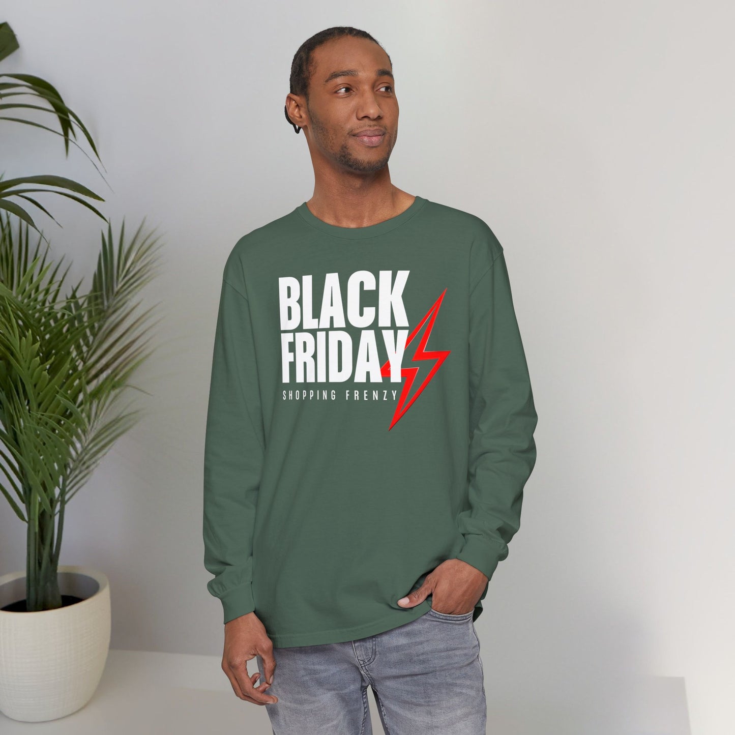 Black Friday Shopping Frenzy Long Sleeve - Lightning Graphic Tee