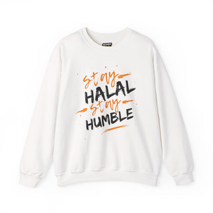 Stay Halal Stay Humble Typographic Sweatshirt - Cozy Soft Cotton Unisex Statement Sweatshirt
