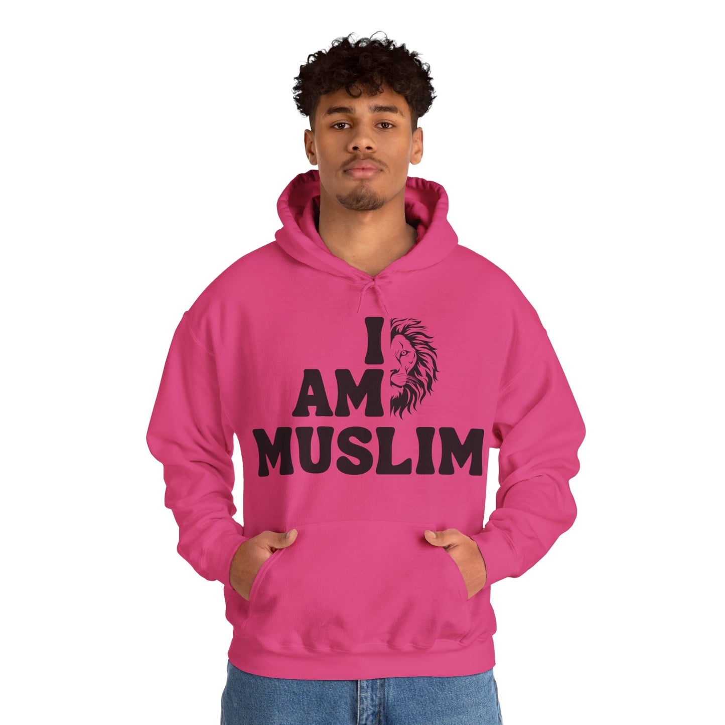 I Am Muslim Typographic Hoodie - Lion Cozy Soft Cotton Hoodie