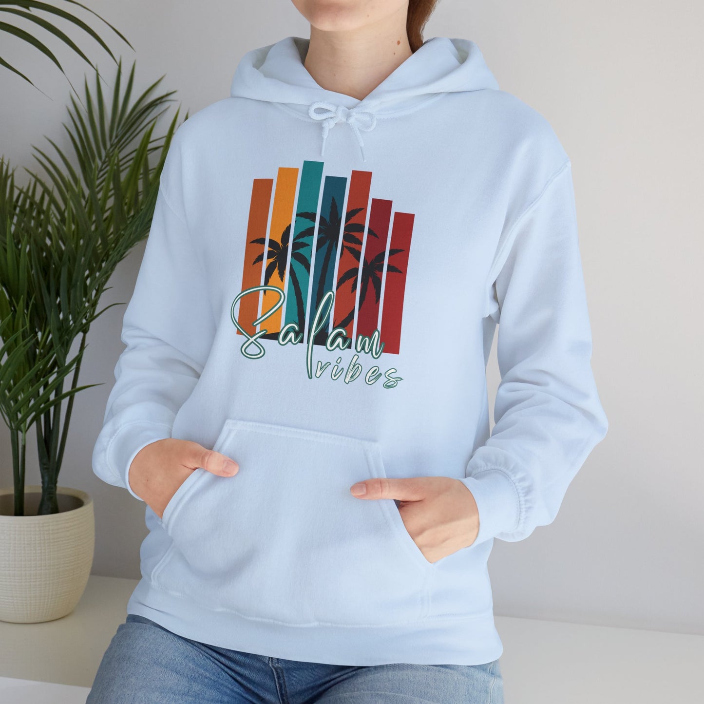 Salam Vibes Palm Tree Graphic Hoodie - Cozy Soft Cotton Graphic Unisex Hoodie