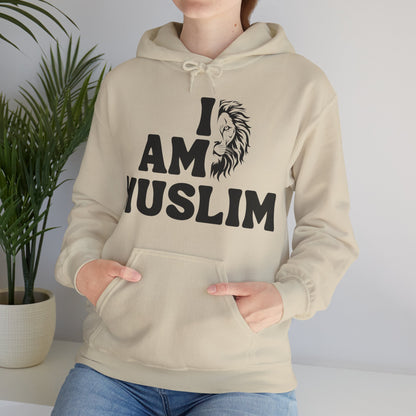 I Am Muslim Typographic Hoodie - Lion Cozy Soft Cotton Hoodie