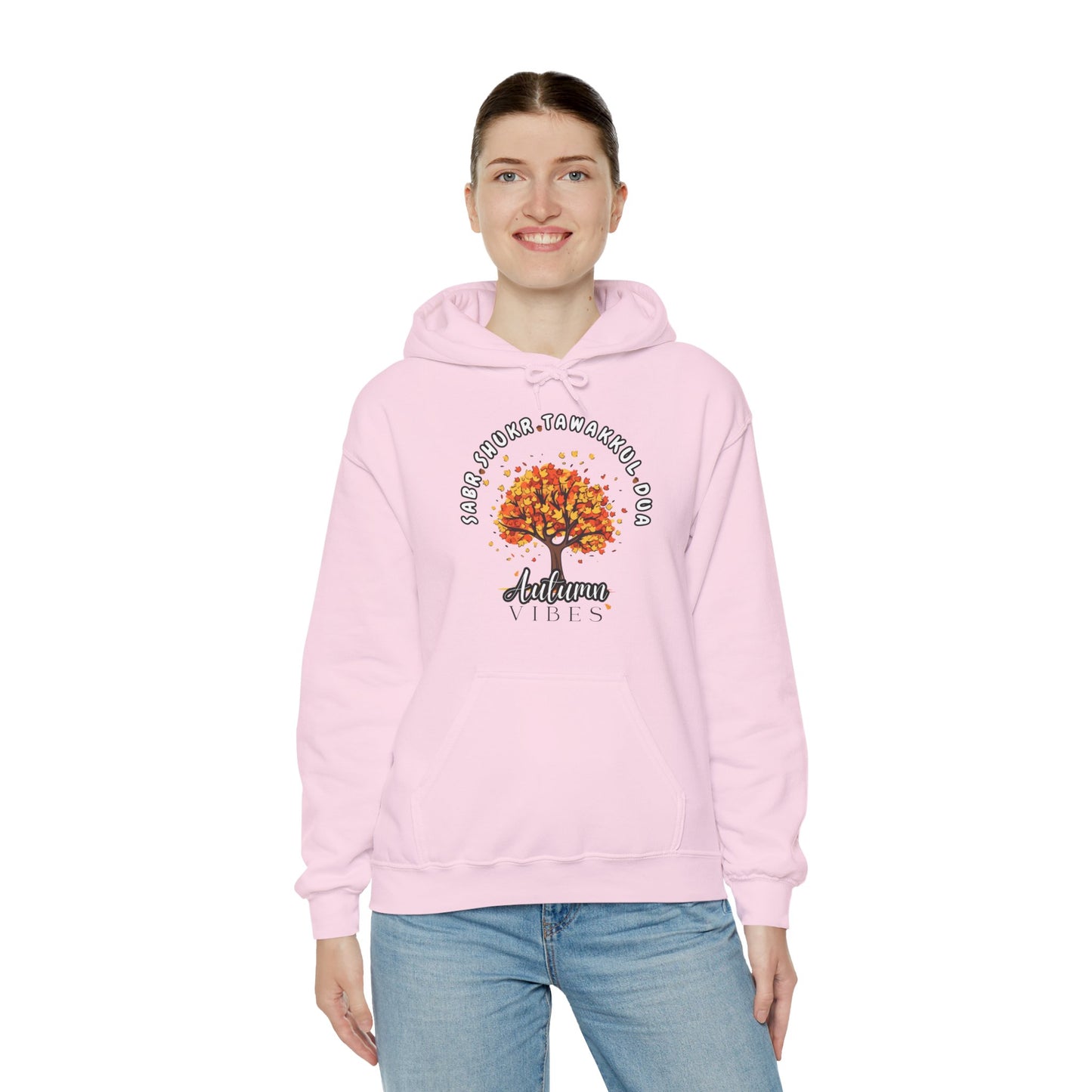 Sabr Shukr Tawakkul Dua Autumn Vibes Graphic Hoodie - Cozy Autumn Soft Cotton Graphic Unisex Hoodie