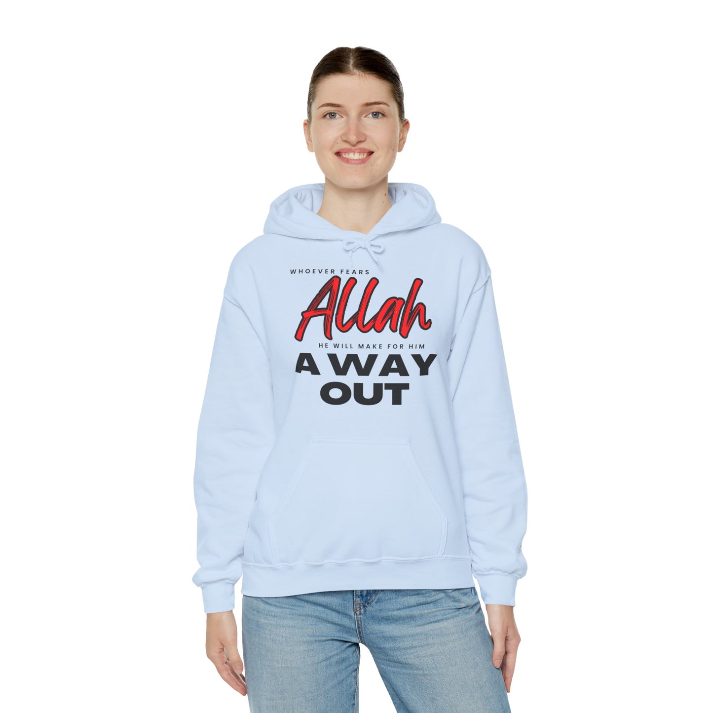 Fear Allah Way Typographic Hoodie - Cozy Soft Cotton Unisex Statement Hoodie