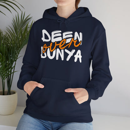 Deen Over Dunya Typographic Hoodie - Cozy Soft Cotton Unisex Statement Hoodie
