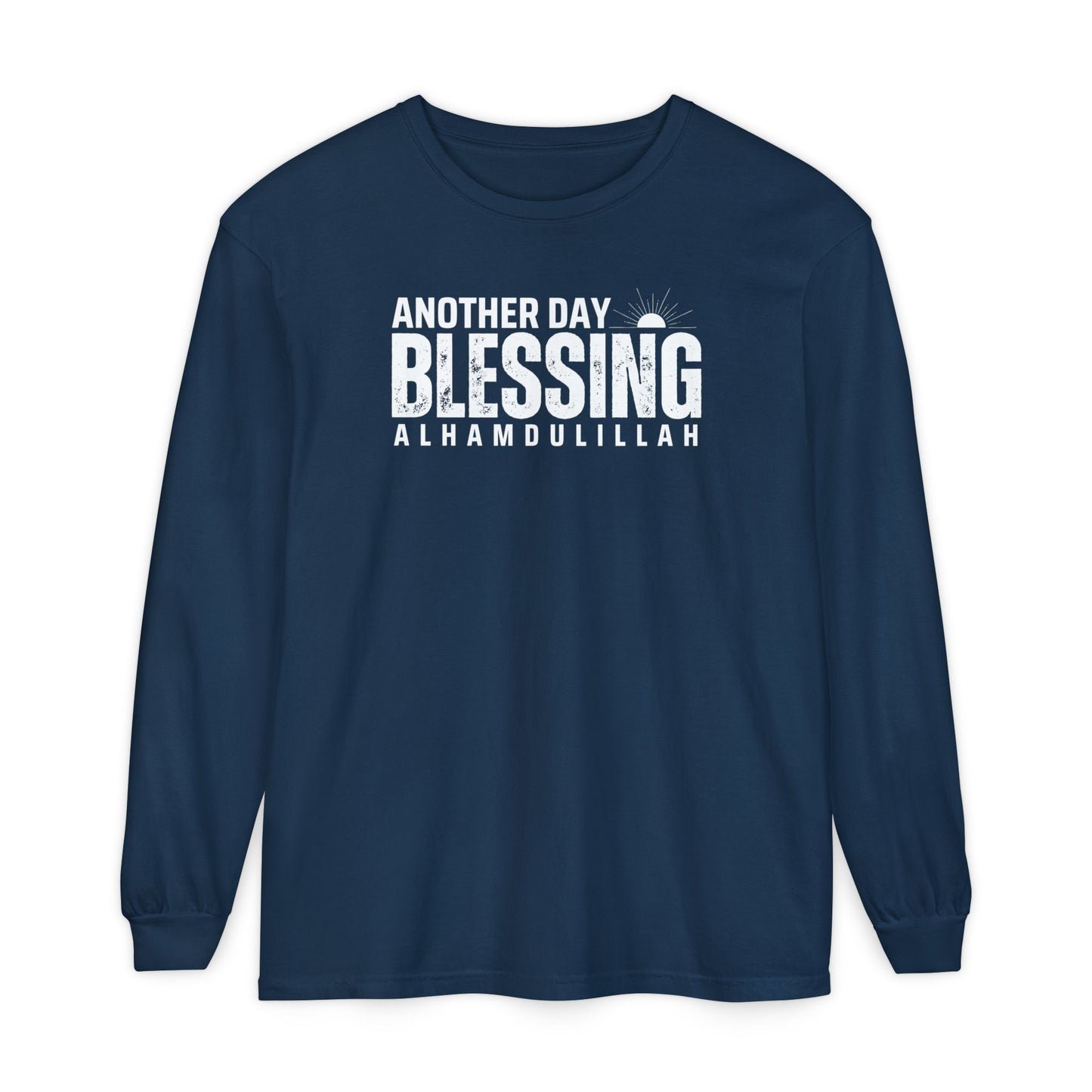 Another Day Another Blessing Alhamdulillah Graphic Long-Sleeve T-Shirt - Alhamdulillah Typography Islamic Unisex Tee