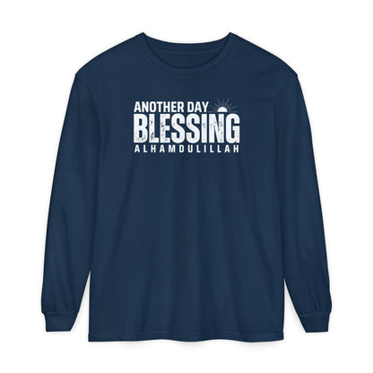 Another Day Another Blessing Alhamdulillah Graphic Long-Sleeve T-Shirt - Alhamdulillah Typography Islamic Unisex Tee