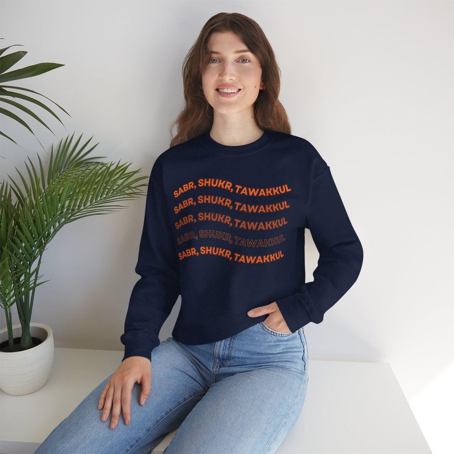 Sabr Shukr Tawakkul Typographic Sweatshirt - Cozy Soft Cotton Unisex Sweatshirt