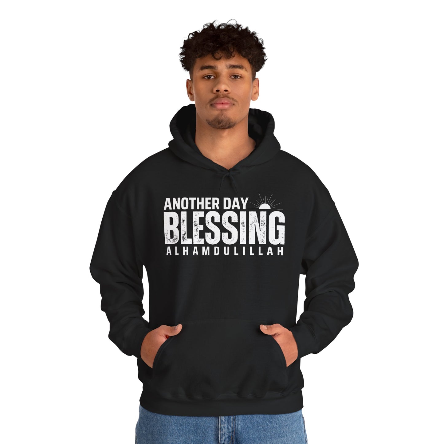 Another Day Another Blessing Alhamdulillah Graphic Hoodie - Alhamdulillah Typography Islamic Unisex Hoodie